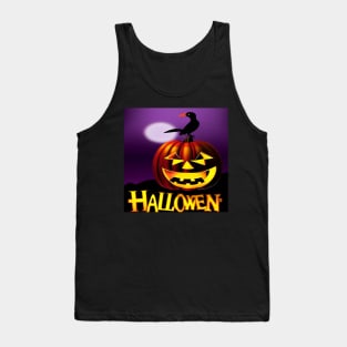 HALLOWEEN WITH WEIRD BIRD Tank Top